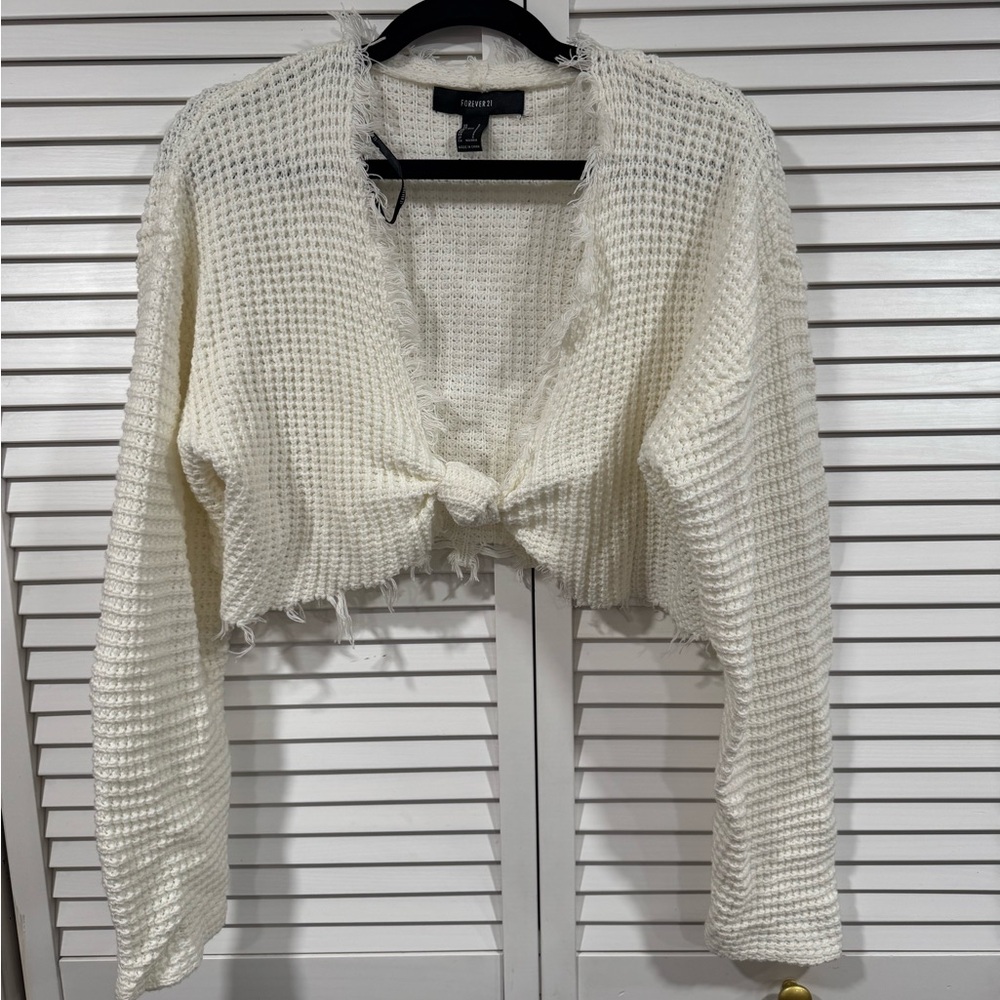 Frayed Crop Sweater